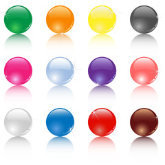 Set of different colored balls