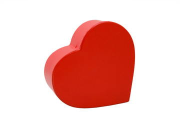 Gift box in the form of heart on a white background