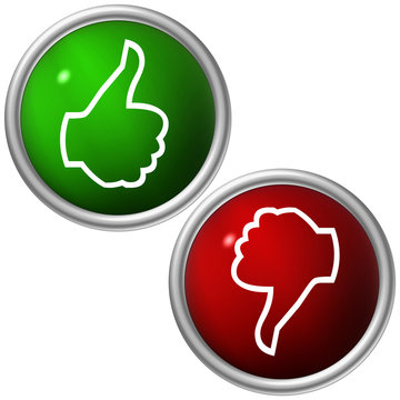 grüner Ja und roter NEIN Button