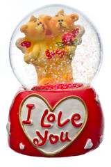 two bear in snow globes