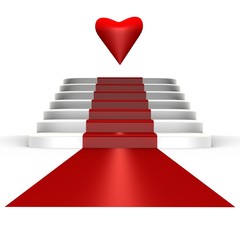 Red carpet for love - a 3d image
