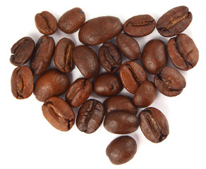 Coffee beans isolated on white