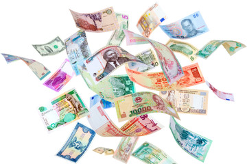 Flying money from around the world