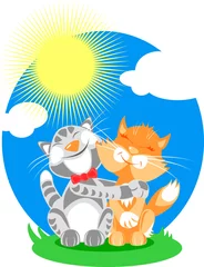 Foto op Plexiglas Katten verliefd © TACartoons