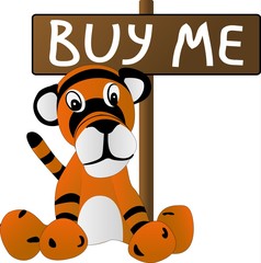 sad toy tiger cub