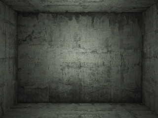 grungy green concrete room - 20159369
