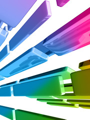 3d cubes with glossy light effects