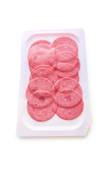 Arranged cuts of beef sausage