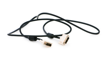 DVI cable isolated on the white background