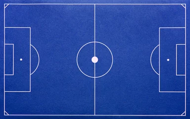 Crédence de cuisine en verre imprimé Foot Terrain de football/soccer bleu - Terrain de football bleu