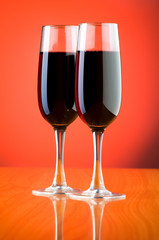 Wine glasses against background