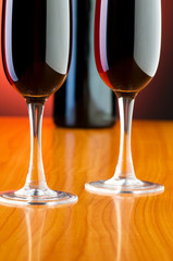 Wine glasses against background