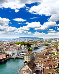 the aerial view of Zurich city - 20161983