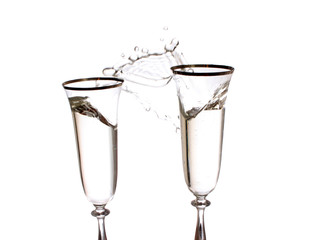 Champagne in a glass.