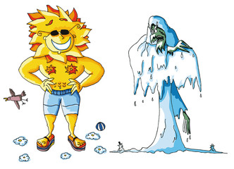 Naklejka premium Eté Contre Hivers