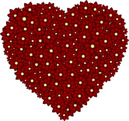 red valentine floral heart