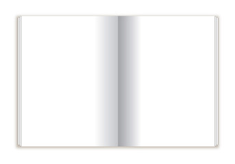 Open Vector book with blank pages