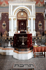 Altar view in the synagogue of Pecs - obrazy, fototapety, plakaty