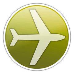 Round Sticker with Airplane Symbol