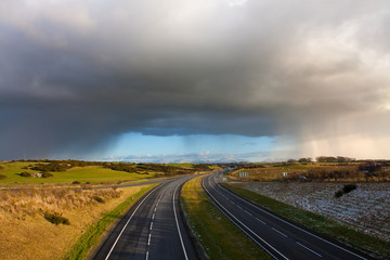 Hail storm clouds