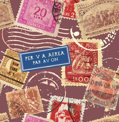 Postage Seamless Background