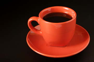 Terracotta cup of coffee