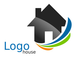 Colorful house logo, real estate logo