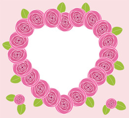 vector heart of roses background