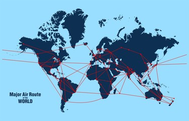 Major Air Route of the WORLD - Vector