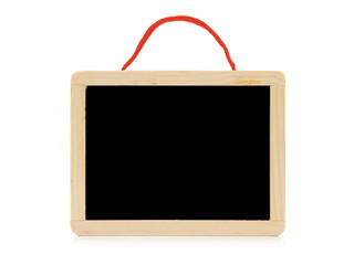 School slate with string isolated on white background