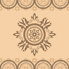 Beige pattern without seam with ornament