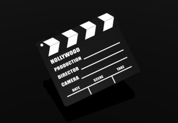 Filmklappe Hollywood - 3D Render - obrazy, fototapety, plakaty