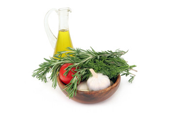 Olive oil and vegetables