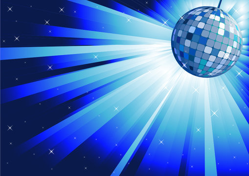 Blue disco ball with stars
