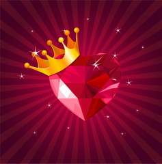 Valentine card with crystal heart © Anna Velichkovsky