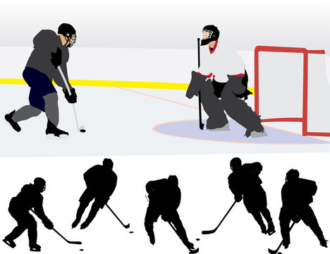 Ice Hockey Silhouettes