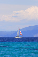 Fototapeta na wymiar Jachty na Morzu Egejskim