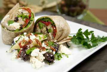Elegant vegetable wraps with salad