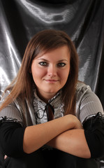 Obraz premium young beautiful woman, studio.