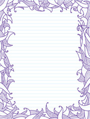 Doodles frame with leaves