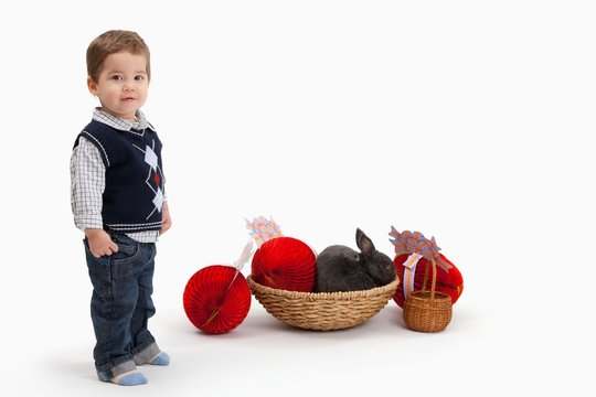 Little boy with Easter decoration