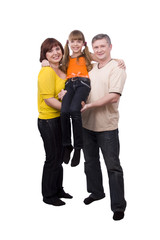 Fototapeta premium Happy family. Mother, father and daughter