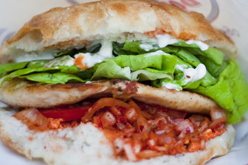 Pljeskavica sarbeasca or Serbian version of local burger