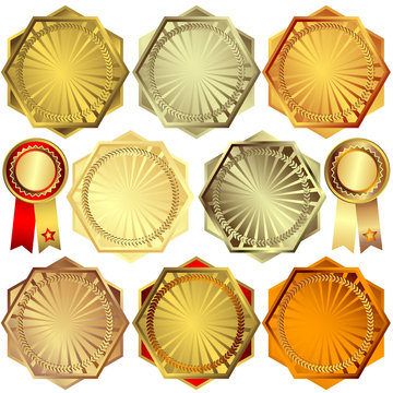 Set gold, silver and bronze awards