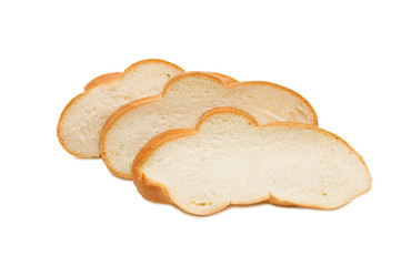 White cut bread isolated on white background