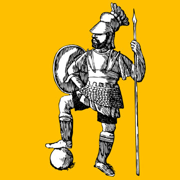 soldier silhouettes and arms. Vector illustration