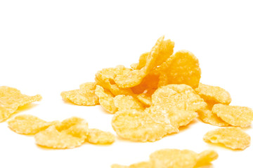 Cornflakes isolated on the white background