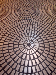 Circle tiled pattern floor