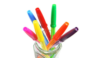 Ballpoint Pens in Glass Jar