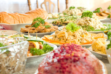 Banquet in the restaurant
